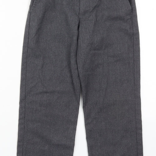 George Boys Grey  Polyester Dress Pants Trousers Size 5-6 Years  Regular Hook & Eye
