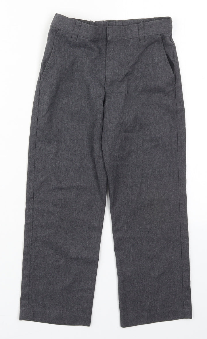 George Boys Grey Polyester Dress Pants Trousers Size 5-6 Years Regular Hook & Eye