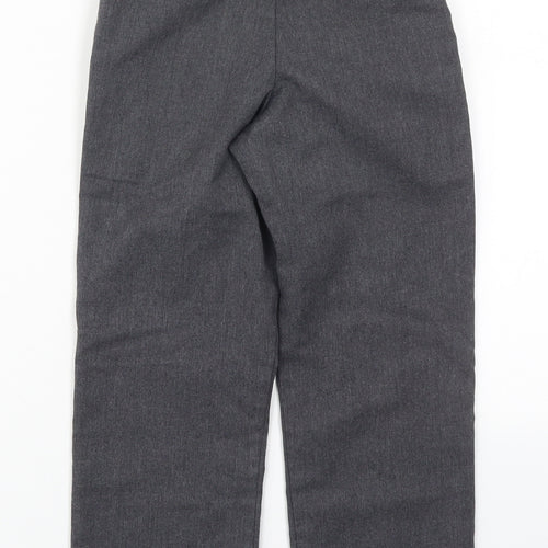 George Boys Grey  Polyester Dress Pants Trousers Size 5-6 Years  Regular Hook & Eye