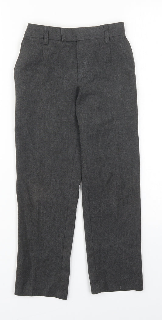 Marks and Spencer Boys Grey  Polyester Dress Pants Trousers Size 6-7 Years  Regular Hook & Eye