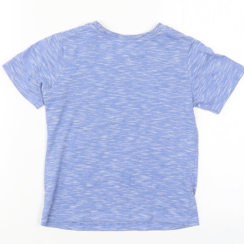George Boys Blue  Polyester Basic T-Shirt Size 4-5 Years Crew Neck Pullover - Empire State