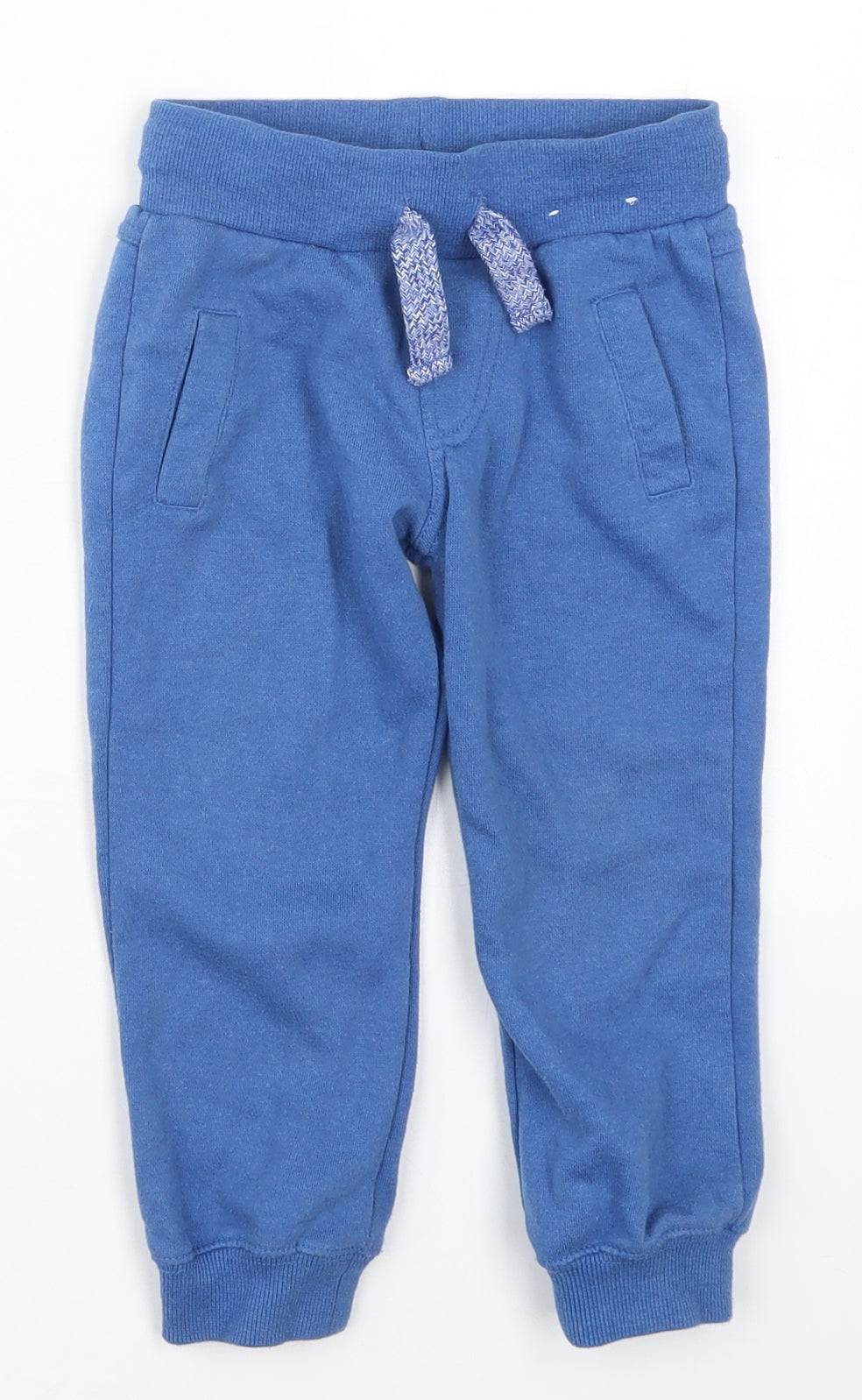 F&F Boys Blue  Cotton Sweatpants Trousers Size 3-4 Years  Regular Drawstring