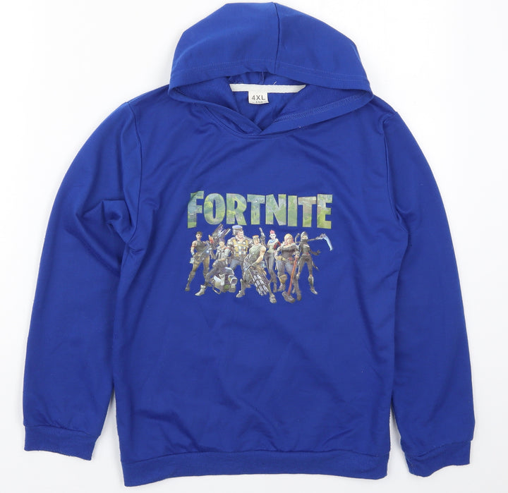 Preworn Boys Blue  Polyester Pullover Hoodie Size 4XL  Pullover - Fortnite