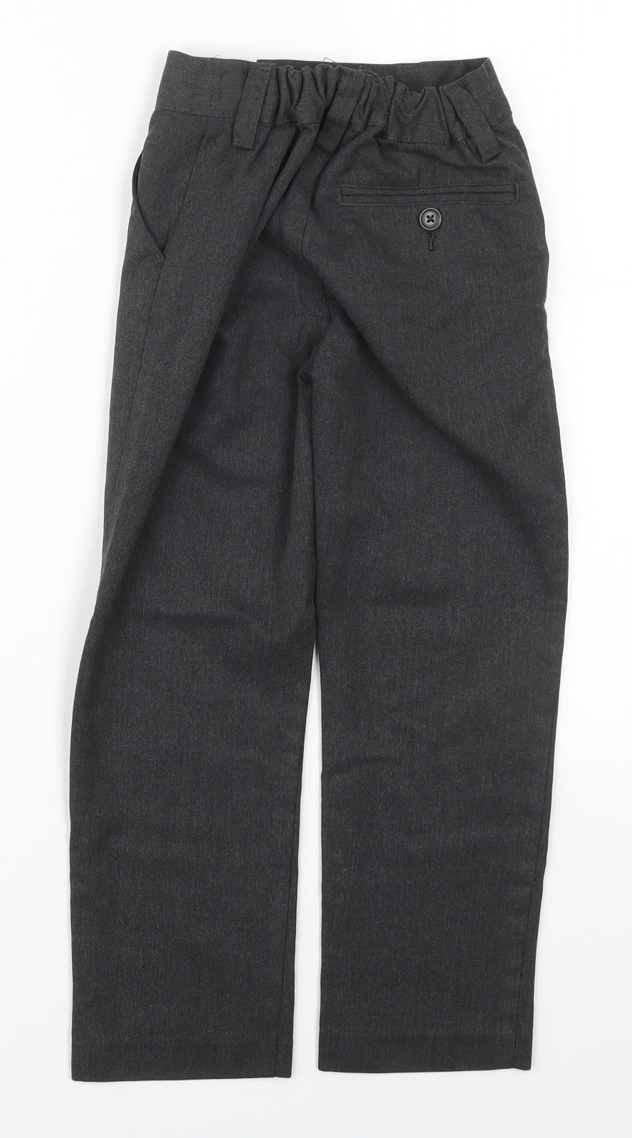 NEXT Boys Grey  Polyester Dress Pants Trousers Size 7 Years  Slim Hook & Eye
