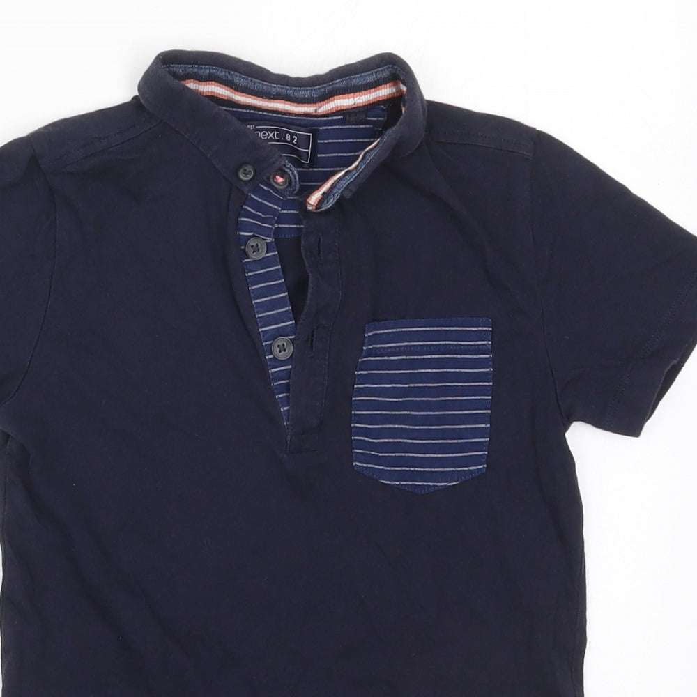 NEXT Boys Blue  Cotton Basic Polo Size 6 Years Collared Pullover