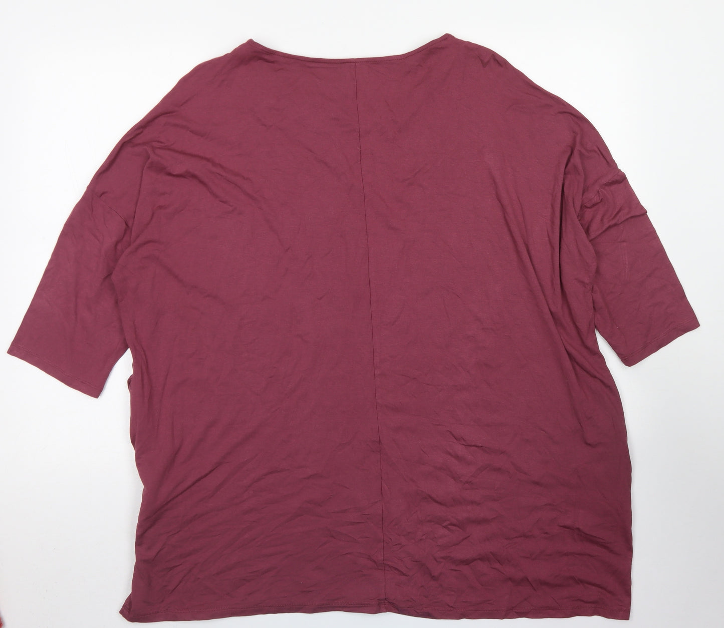Capsule Womens Purple  Viscose Basic T-Shirt Size 22 Round Neck