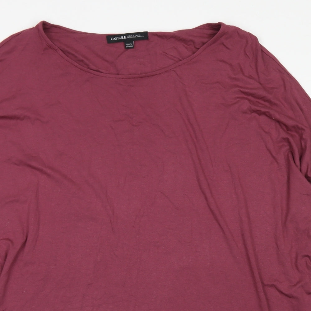 Capsule Womens Purple  Viscose Basic T-Shirt Size 22 Round Neck