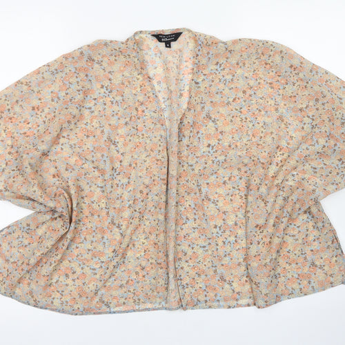 915 Generation Girls Pink Floral Polyester Kimono Blouse Size S Round Neck