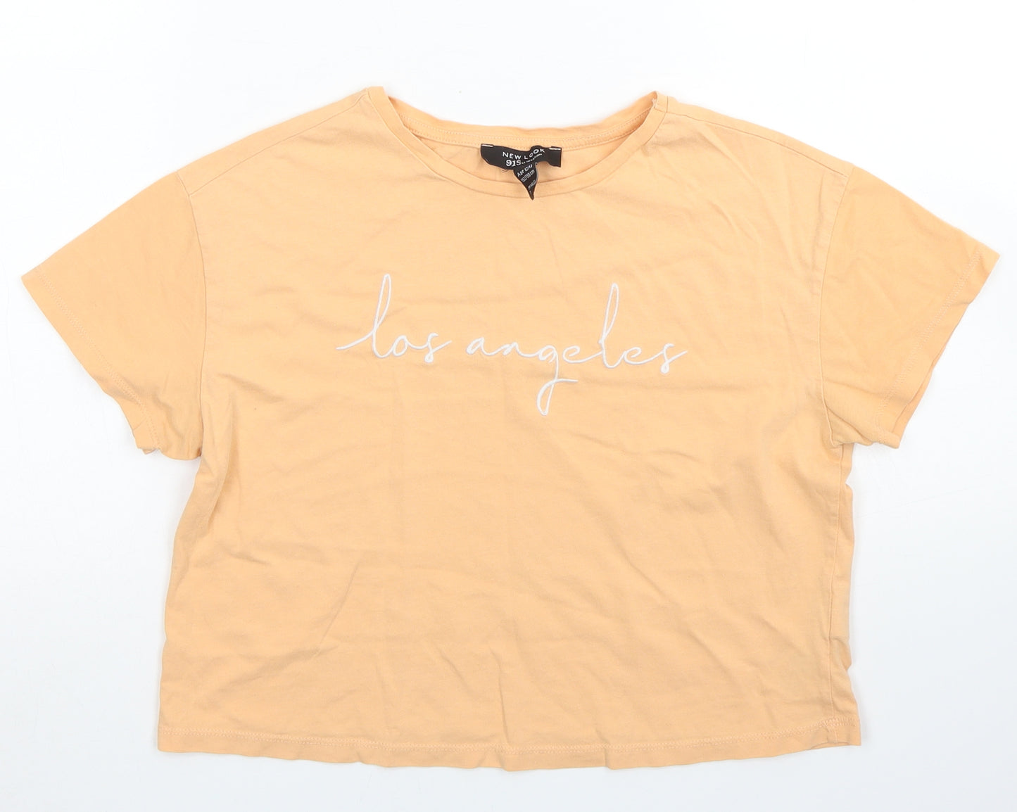 915 Generation Girls Orange  Cotton Cropped T-Shirt Size 12-13 Years Crew Neck