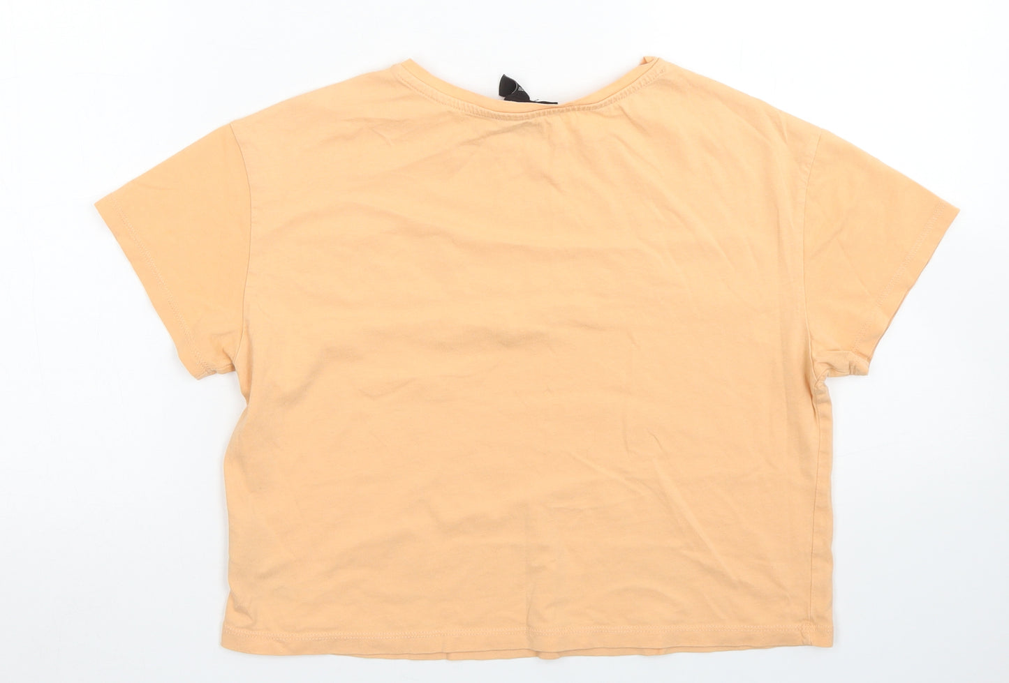 915 Generation Girls Orange  Cotton Cropped T-Shirt Size 12-13 Years Crew Neck