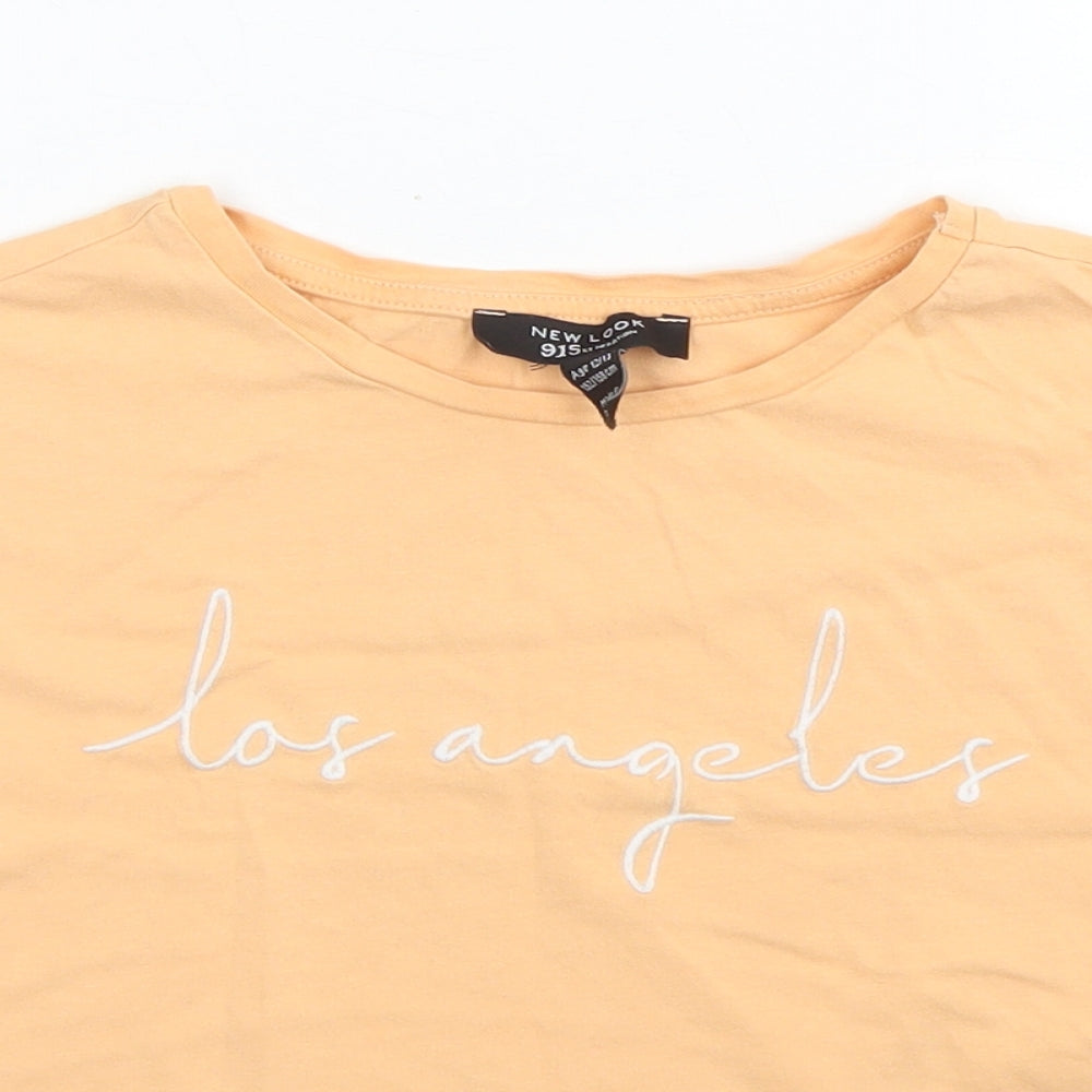 915 Generation Girls Orange  Cotton Cropped T-Shirt Size 12-13 Years Crew Neck