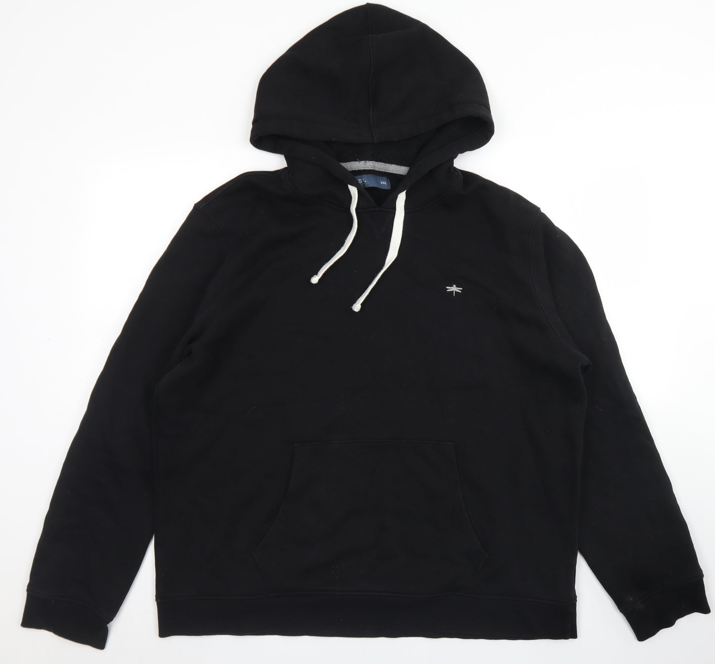 Easy Mens Black  Cotton Pullover Hoodie Size 2XL