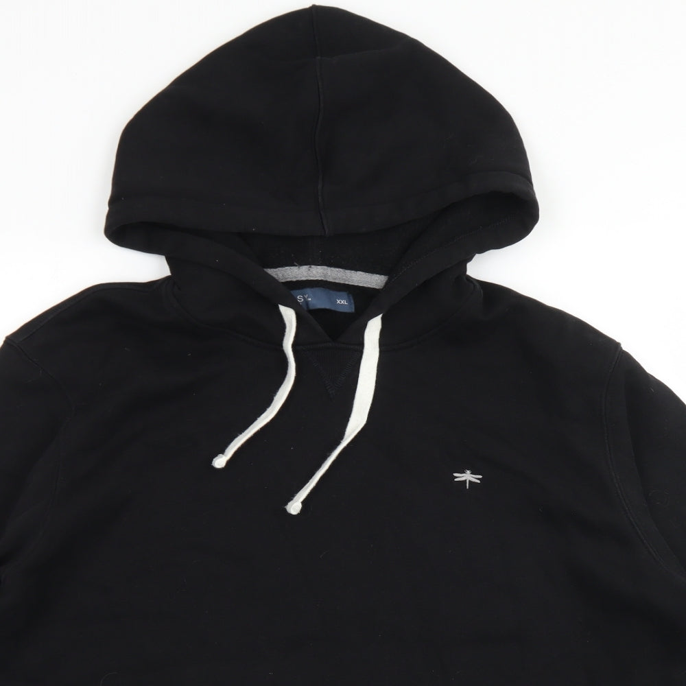 Easy Mens Black  Cotton Pullover Hoodie Size 2XL