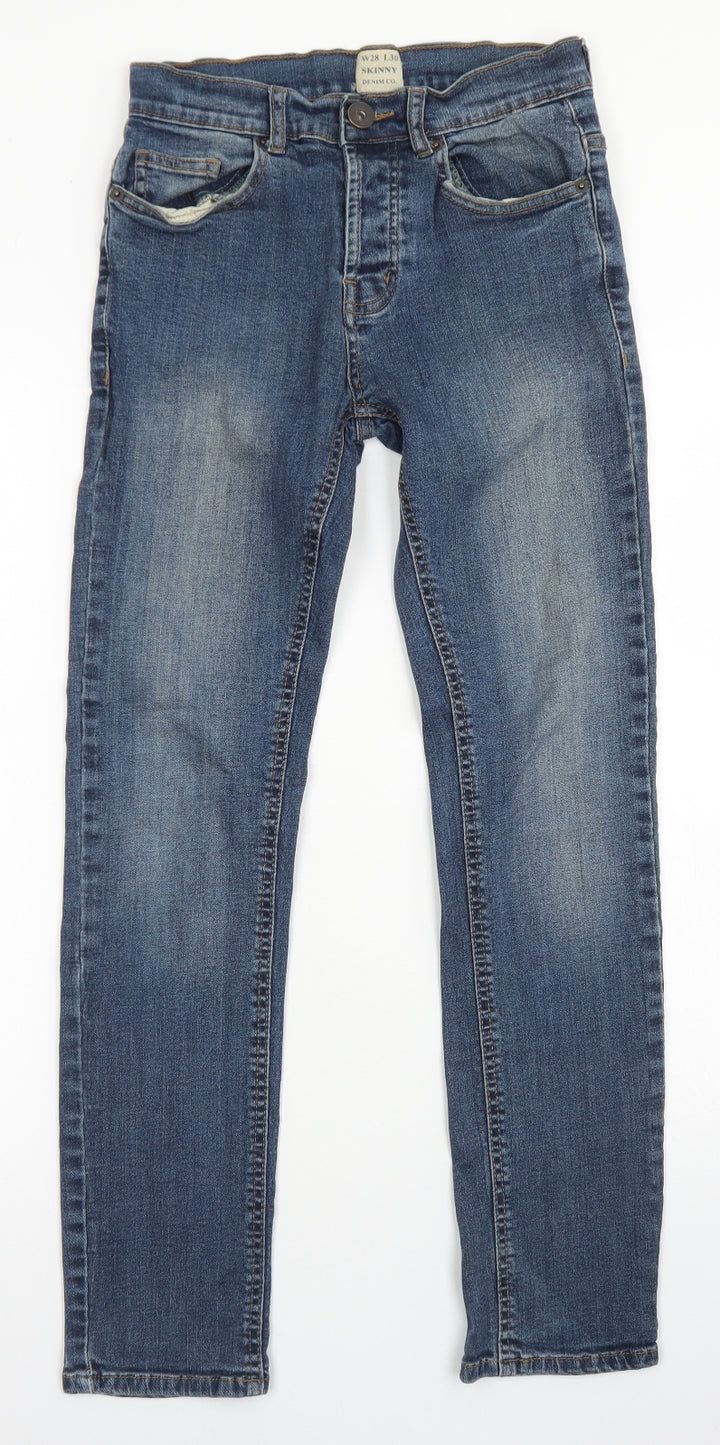 Denim Co Mens Blue  Cotton Skinny Jeans Size 28 in L30 in Regular Button