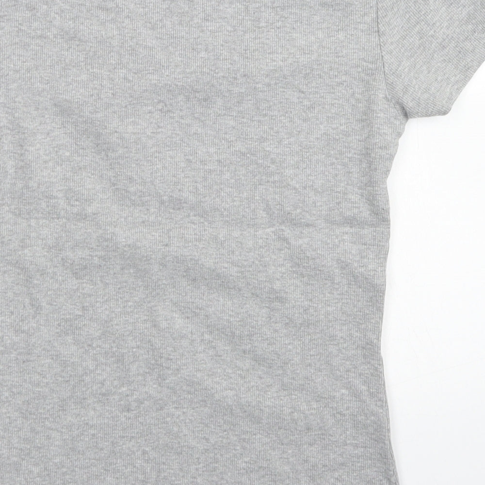 H&M Womens Grey  Cotton Basic T-Shirt Size S Crew Neck