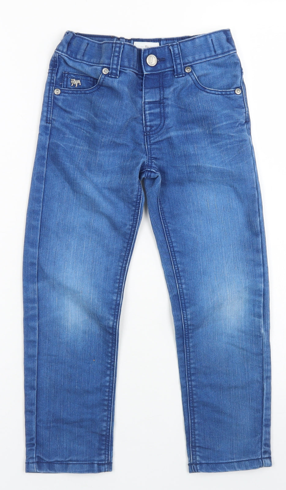 Junior J Girls Blue  Cotton Straight Jeans Size 4-5 Years  Regular Button