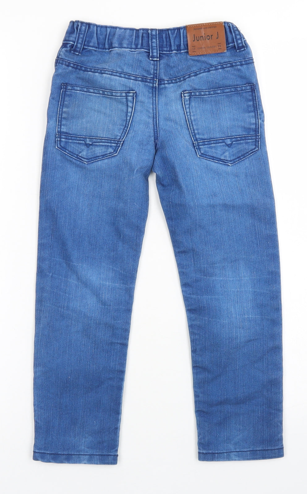 Junior J Girls Blue  Cotton Straight Jeans Size 4-5 Years  Regular Button