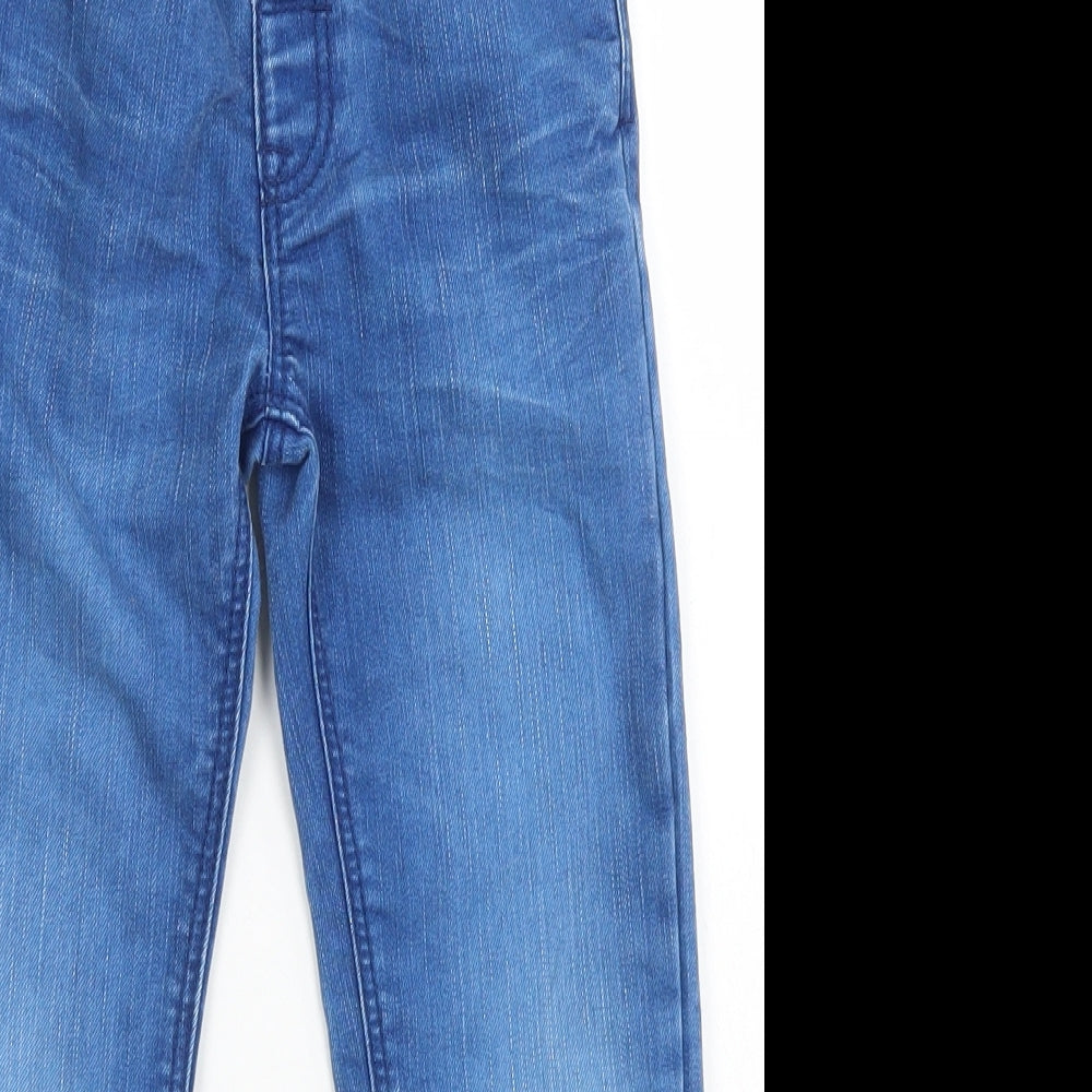 Junior J Girls Blue  Cotton Straight Jeans Size 4-5 Years  Regular Button