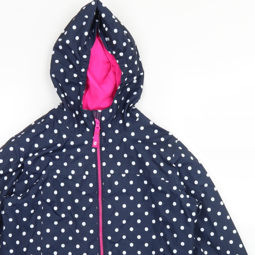 Gelert Girls Blue Polka Dot  Rain Coat Coat Size 13 Years  Zip