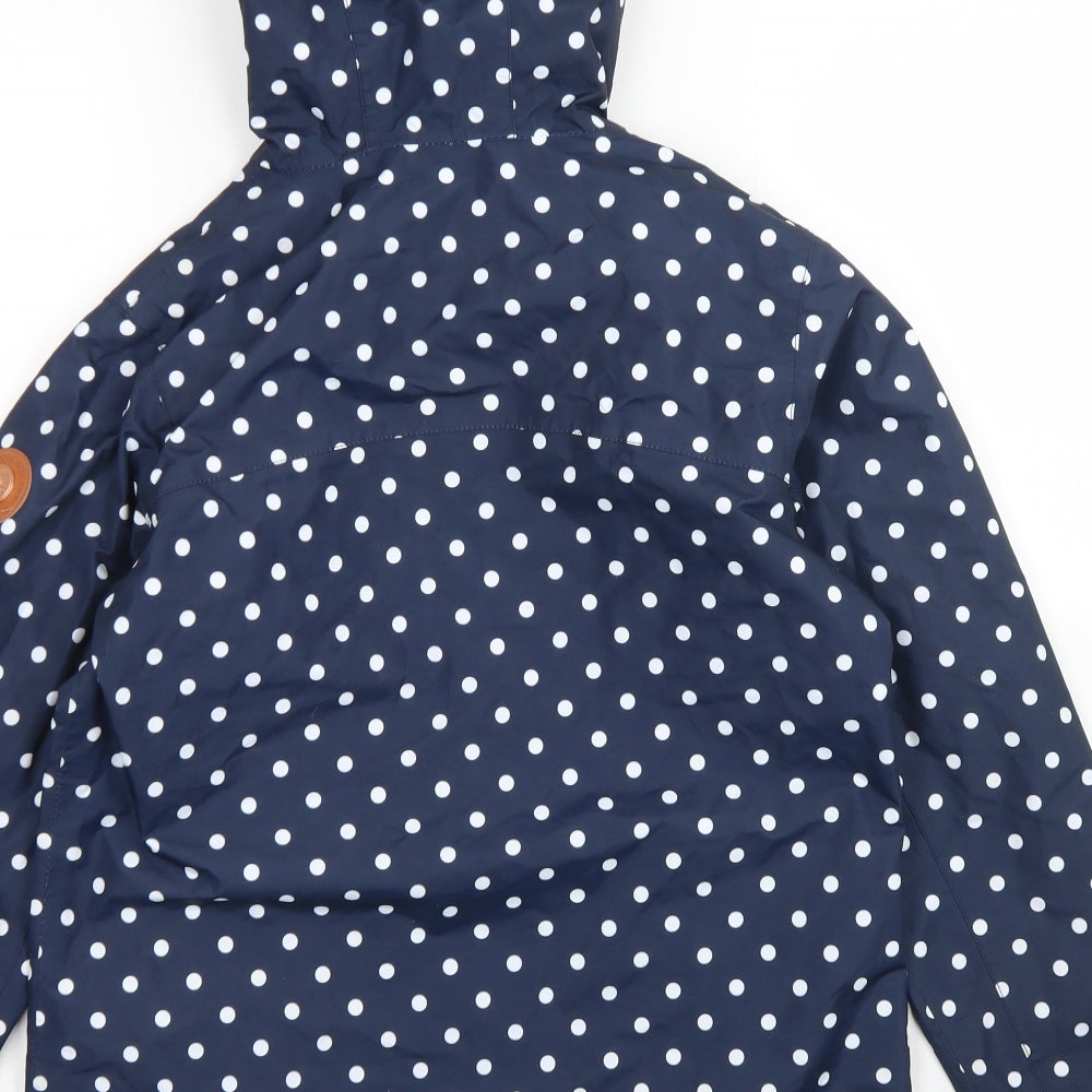 Gelert Girls Blue Polka Dot  Rain Coat Coat Size 13 Years  Zip