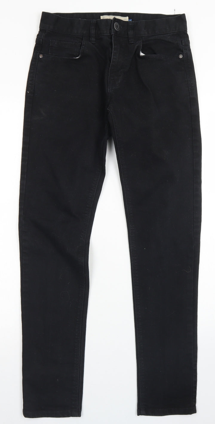 NEXT Womens Black  Cotton Skinny Jeans Size 28 in L31 in Regular Button