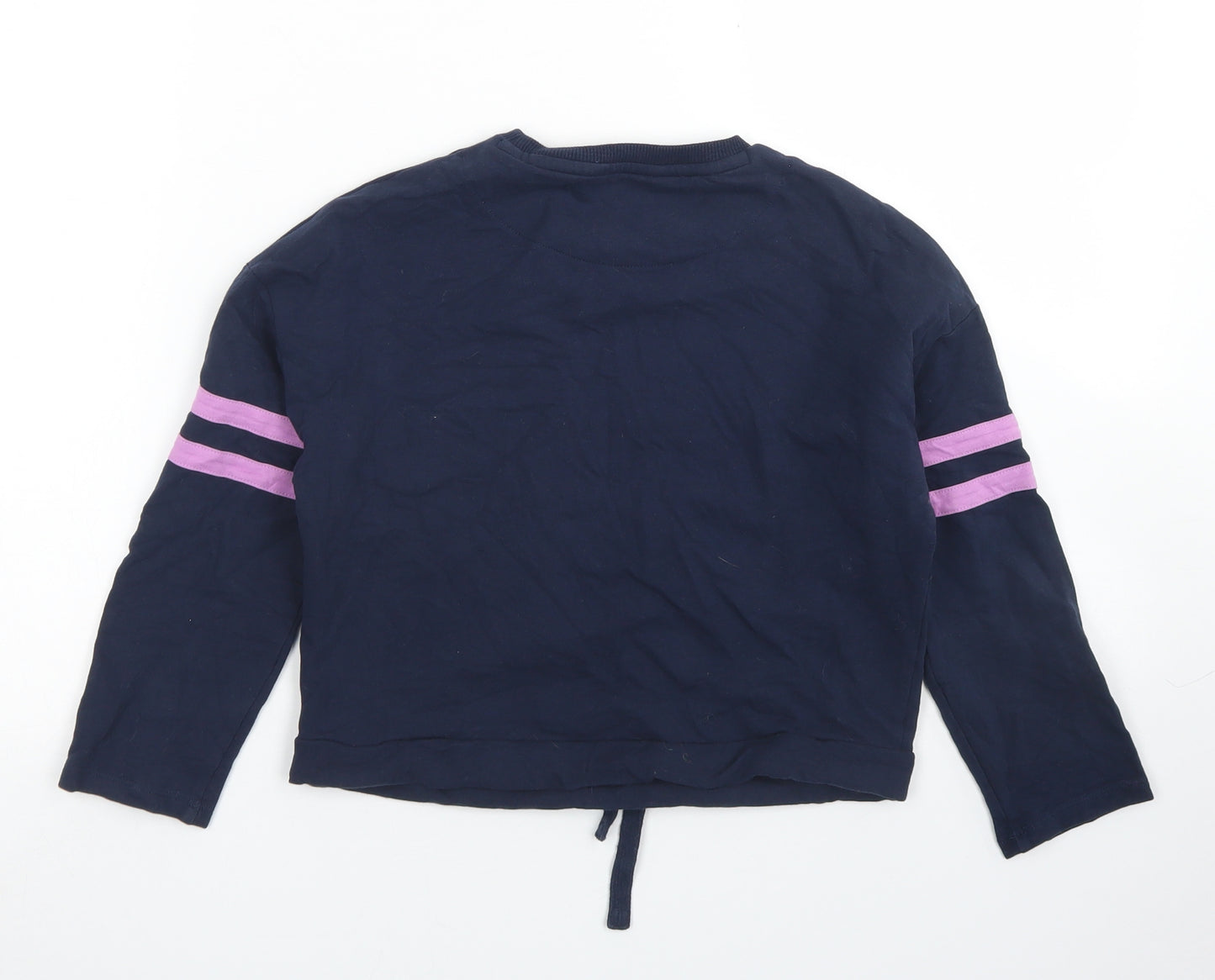 M&S Girls Blue  Cotton Pullover Sweatshirt Size 6-7 Years   - Hogwarts Cropped