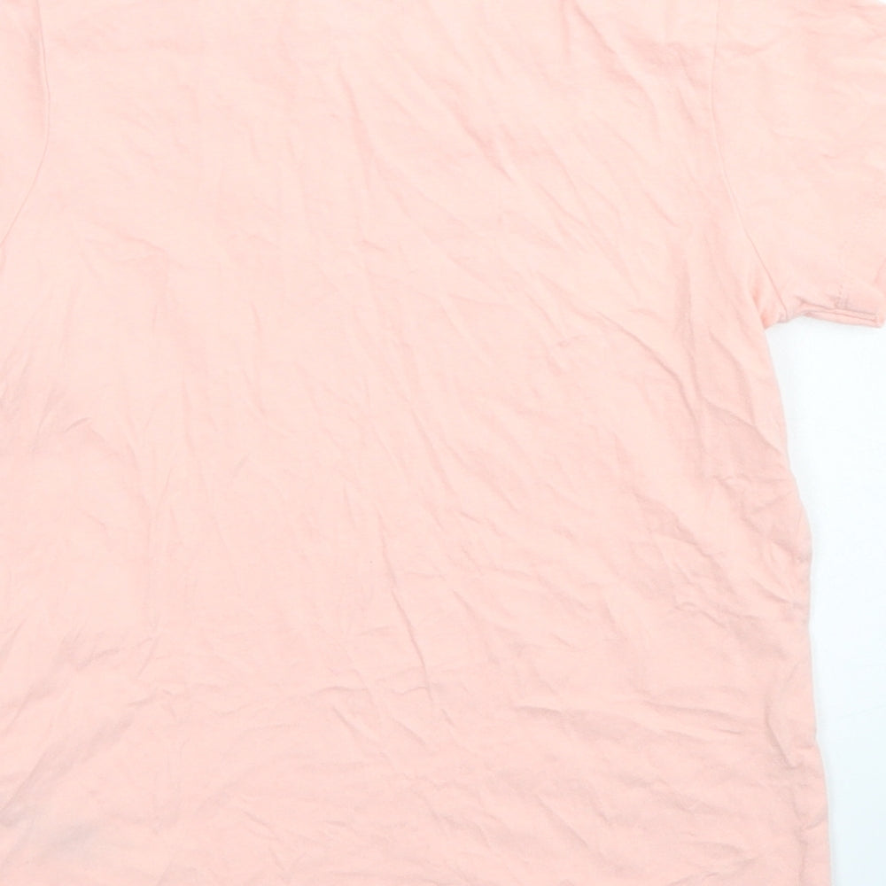 Primark Girls Pink  Cotton Basic T-Shirt Size 7-8 Years Crew Neck