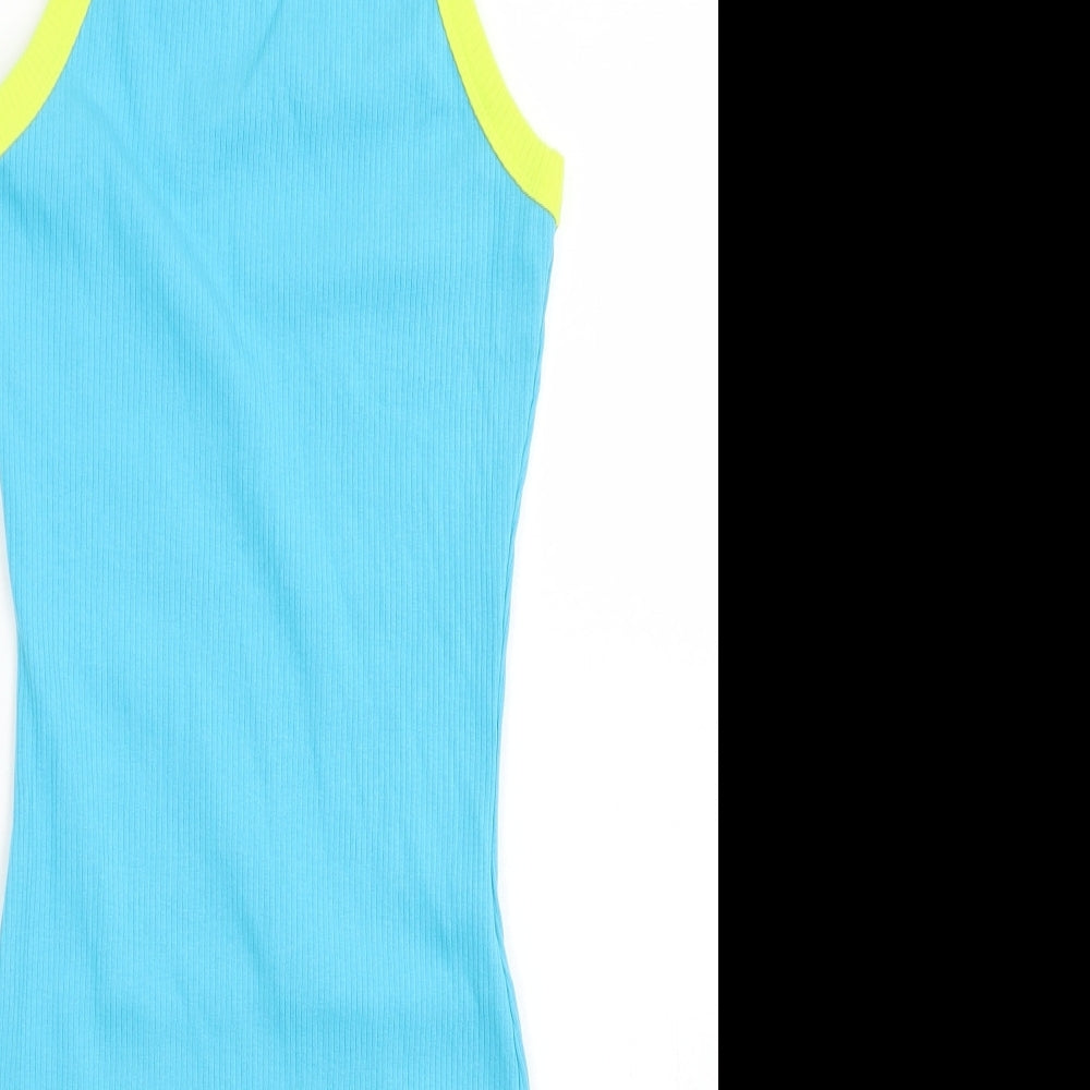 Primark Womens Blue  Cotton Bodycon  Size 8  Round Neck