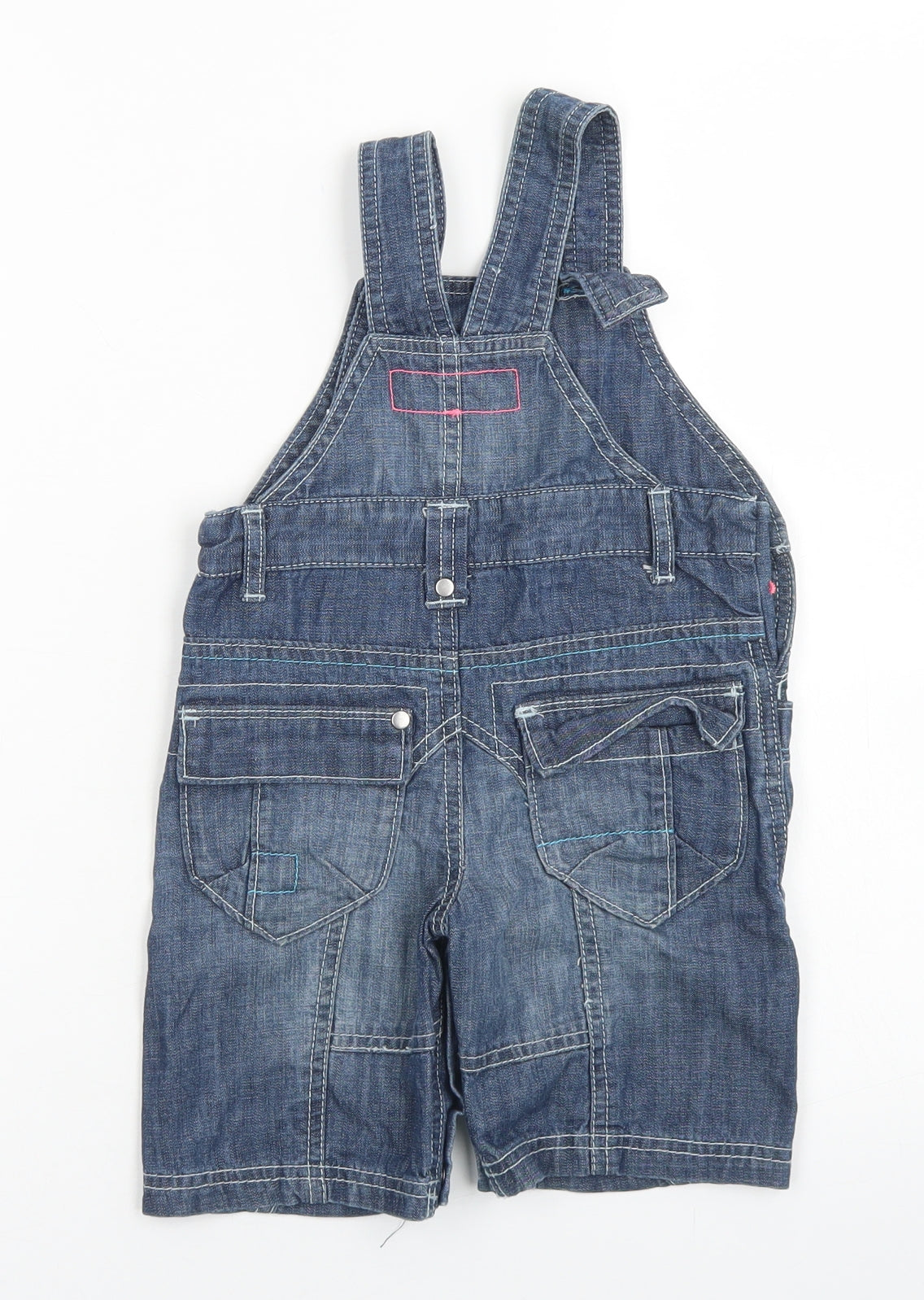 NEXT Girls Blue  Cotton Dungaree One-Piece Size 12-18 Months  Button