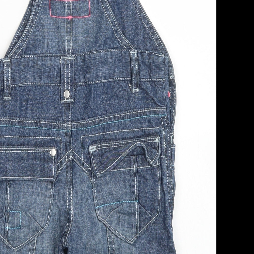 NEXT Girls Blue  Cotton Dungaree One-Piece Size 12-18 Months  Button