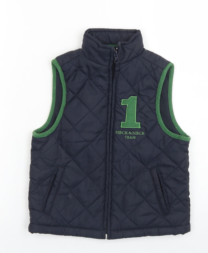 Neck & Neck Boys Blue Gilet Coat Size S Zip