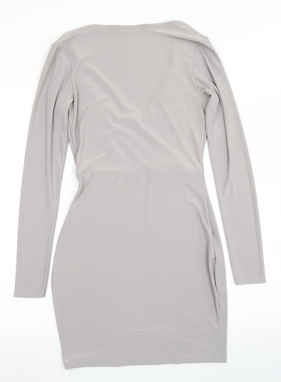 Missguided Womens Grey  Polyester Pencil Dress  Size 8  V-Neck