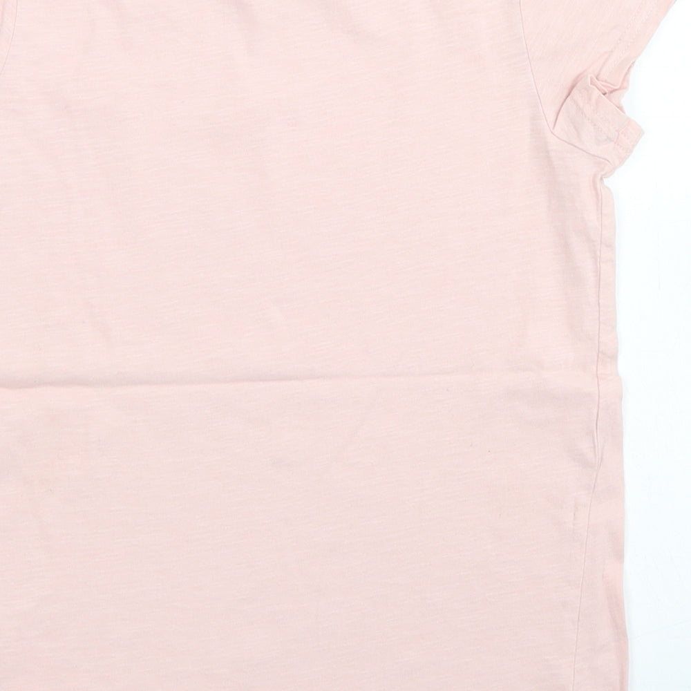 H&M Girls Pink  Cotton Basic T-Shirt Size 9-10 Years Crew Neck