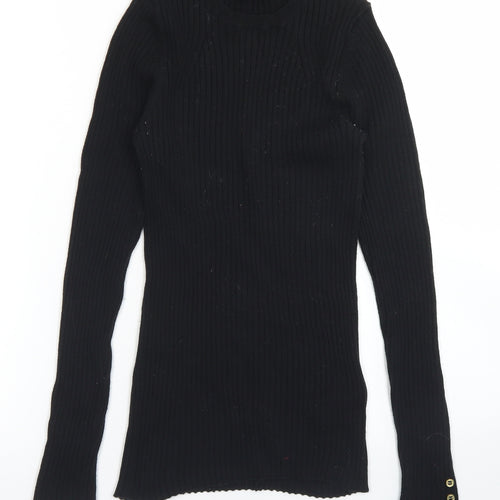 NEXT Womens Black Crew Neck  Cotton Pullover Jumper Size 10