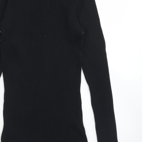 NEXT Womens Black Crew Neck  Cotton Pullover Jumper Size 10