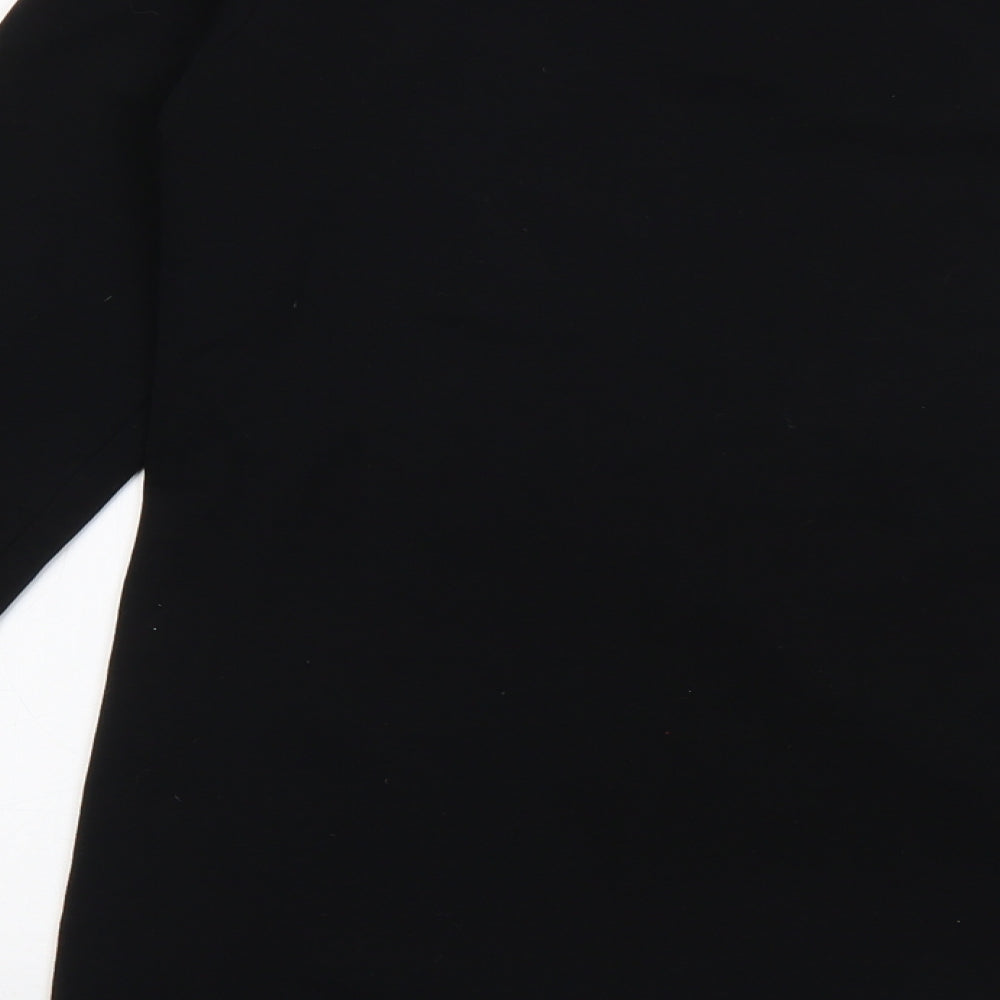 Select Womens Black  Cotton Basic T-Shirt Size 16 Scoop Neck