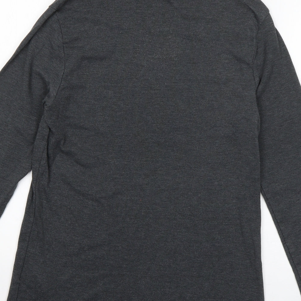 Peacocks Womens Grey  Cotton Basic T-Shirt Size 18 High Neck