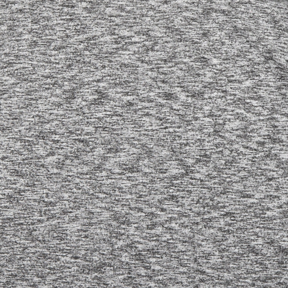 New Look Womens Grey  Polyester Basic T-Shirt Size S V-Neck - cut out shoulders