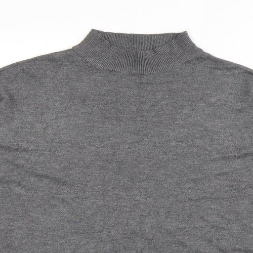 F&F Womens Grey High Neck  Viscose Pullover Jumper Size 12