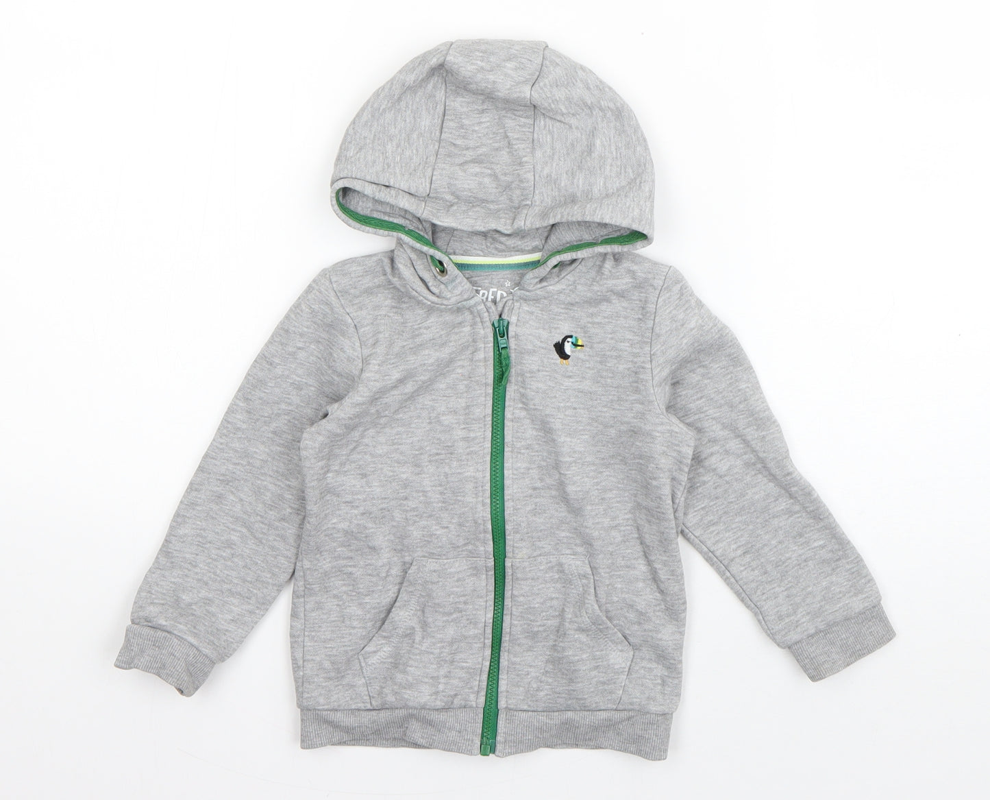 F&F Boys Grey   Jacket  Size 12-18 Months   Zip - Toucan