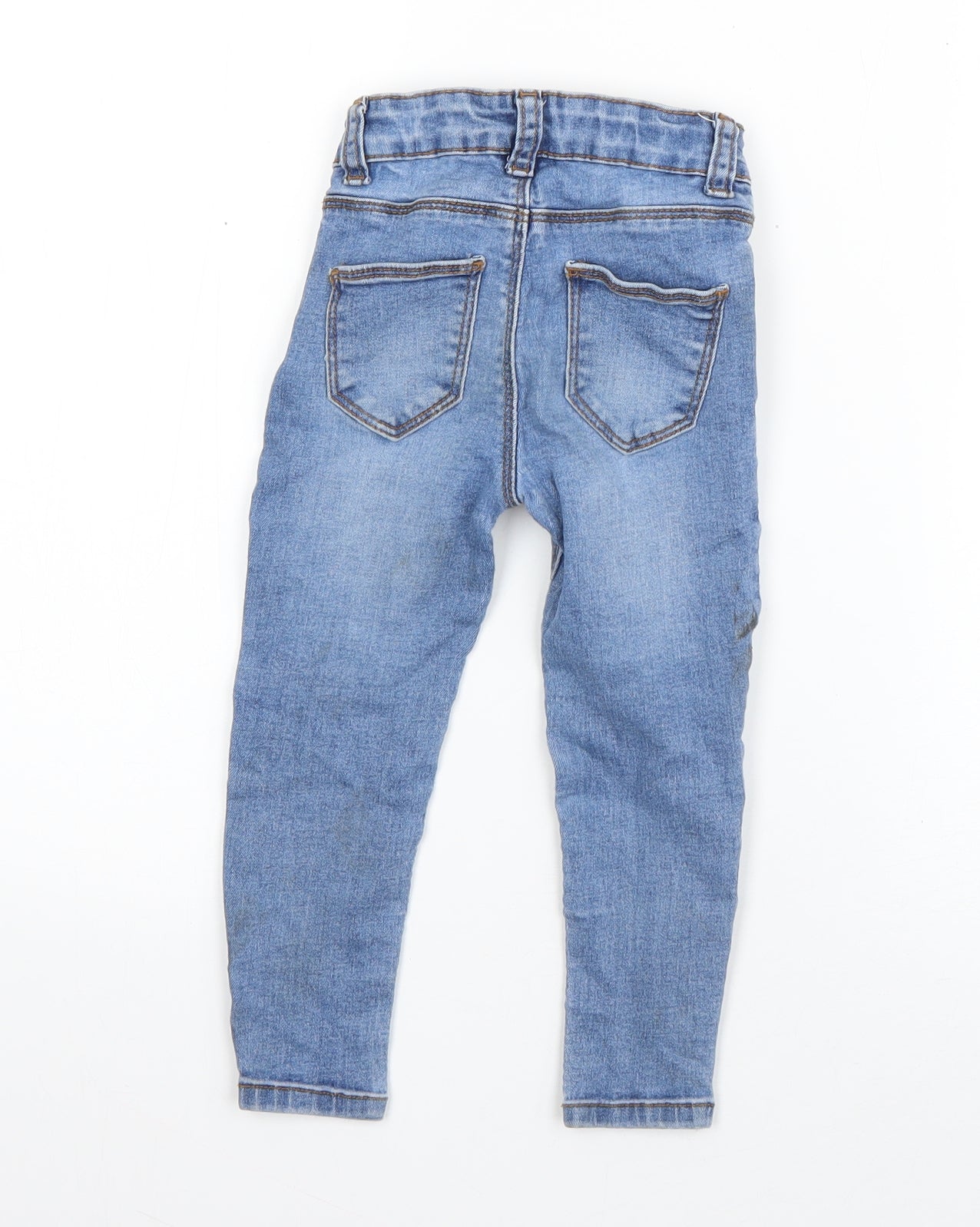 Denim & Co. Boys Blue  Cotton Skinny Jeans Size 2-3 Years  Regular Button