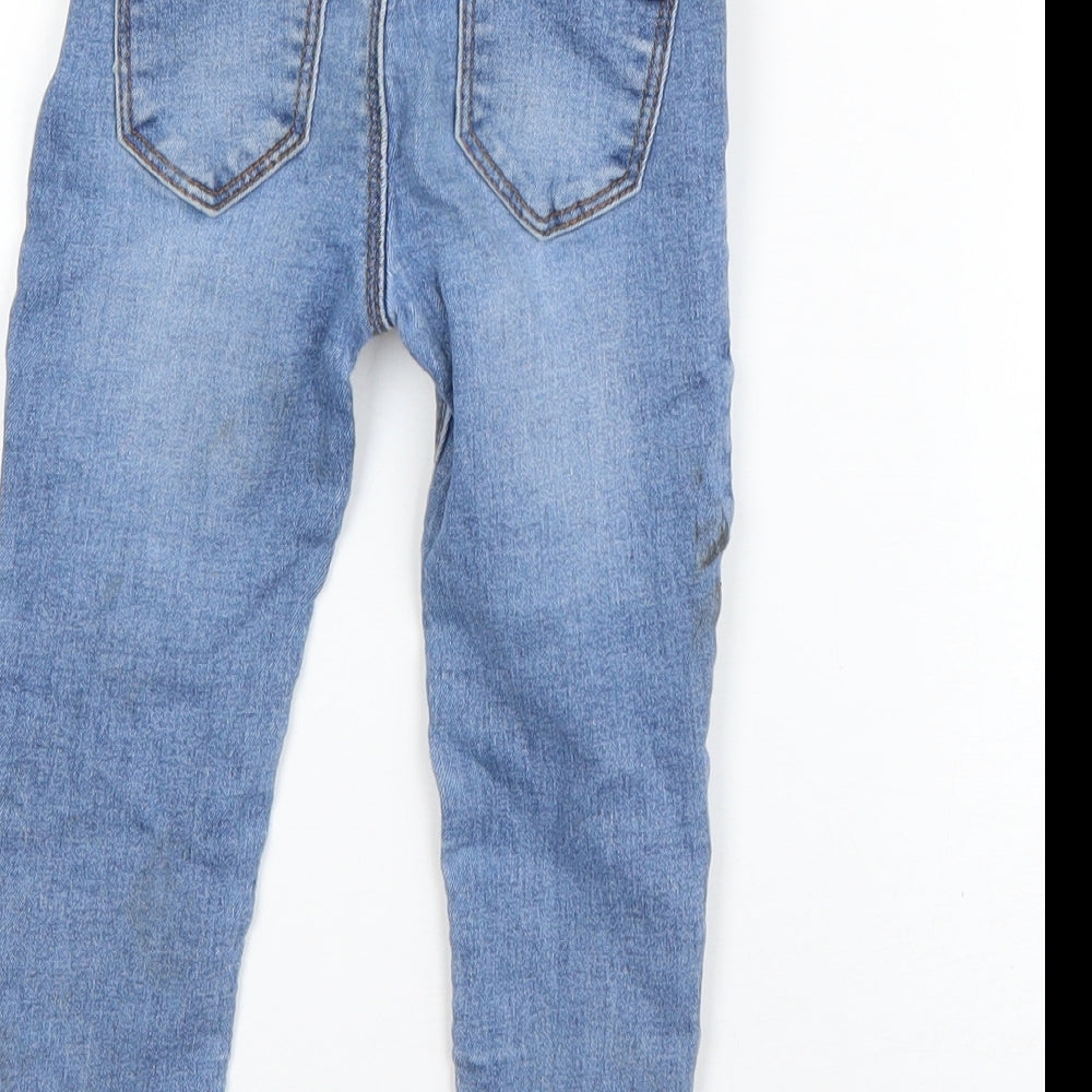 Denim & Co. Boys Blue  Cotton Skinny Jeans Size 2-3 Years  Regular Button