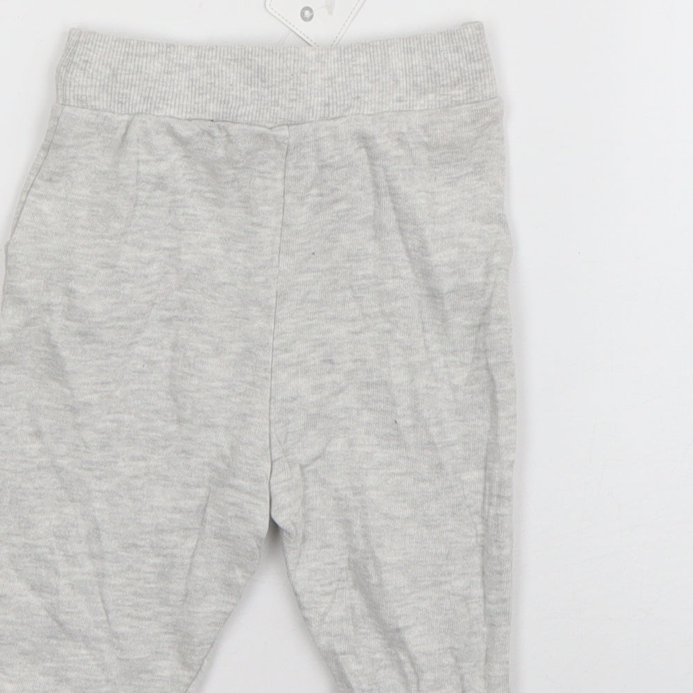 F&F Boys Grey  Cotton Jogger Trousers Size 3-6 Months  Drawstring - Star