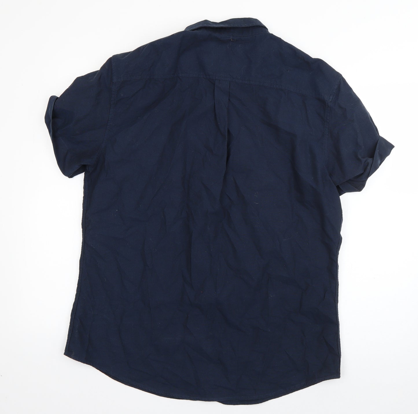 Very Mens Blue  Cotton  Button-Up Size L Collared Button