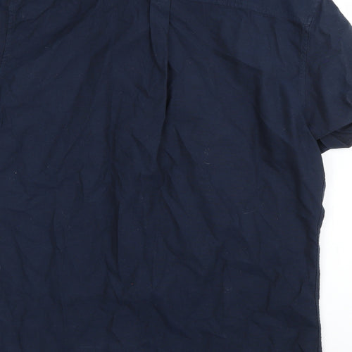 Very Mens Blue  Cotton  Button-Up Size L Collared Button