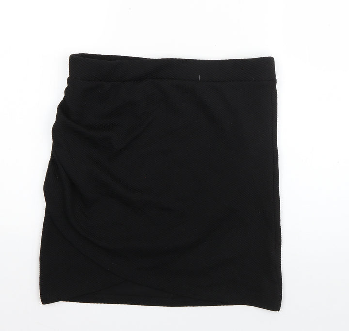 Divided Womens Black Polyester A-Line Skirt Size M