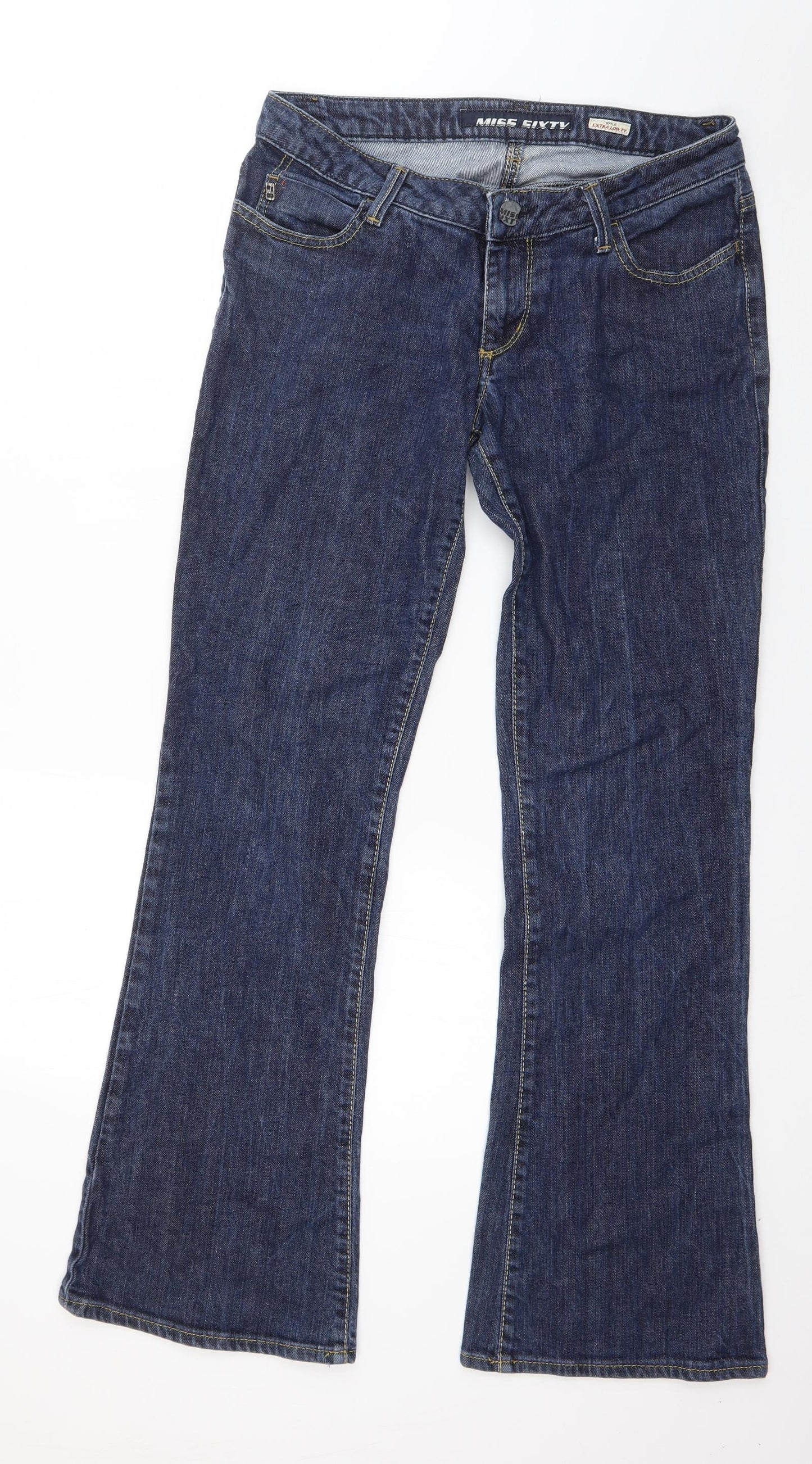 Miss Sixty Womens Blue  Cotton Bootcut Jeans Size 32 in L30 in Regular Button