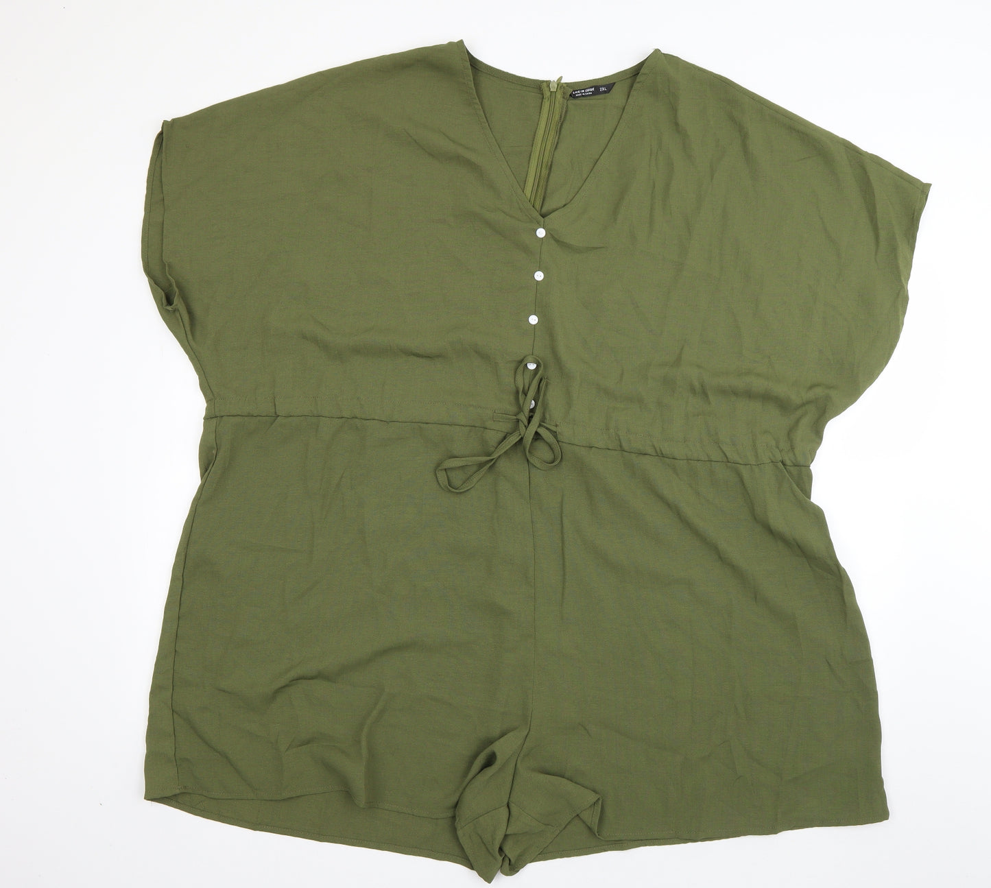 SheIn Womens Green  Polyester Shorts One-Piece Size 2XL L3 in Zip