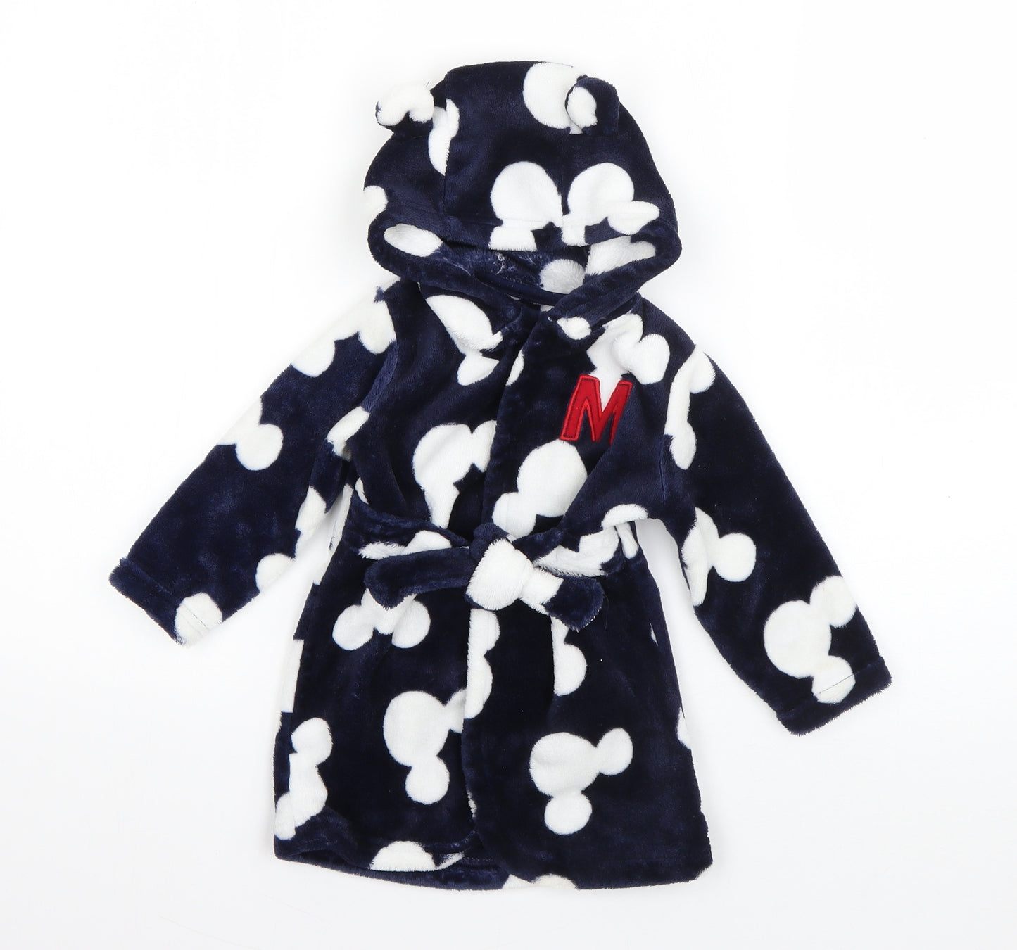 Disney Boys Blue Geometric Polyester Cami Robe Size 9-12 Months  Tie - Mickey Mouse