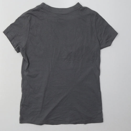 Primark Womens Grey  Cotton Basic T-Shirt Size 4 Crew Neck - Believe in yourself